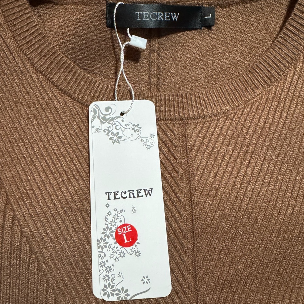 Chic Brown Ribbed Sweater - Picture 5 of 5